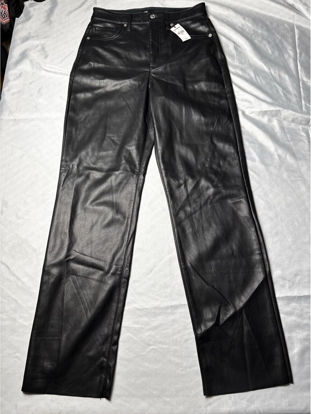 Express Women's Black Faux Leather Pants Size 6R